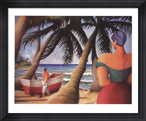 Framed West Indies Beach Print