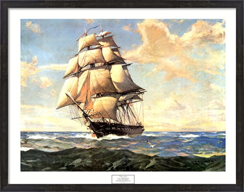 Framed USS Constitution Print