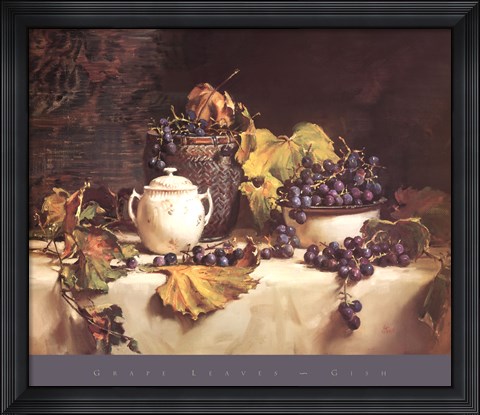 Framed Grape Leaves Print