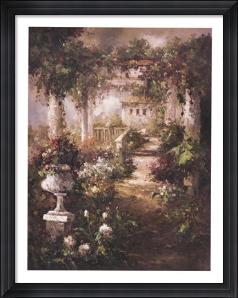 Framed Flowering Trellis Print
