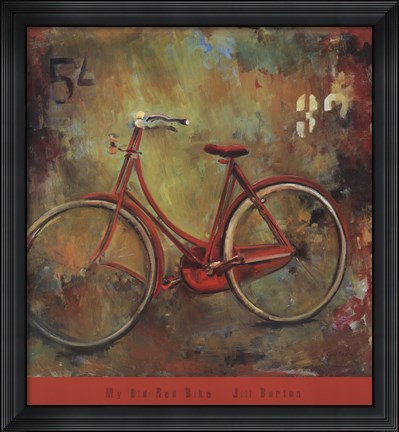 Framed My Old Red Bike Print