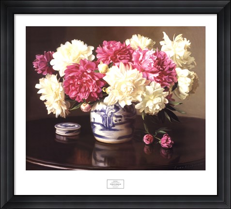 Framed Peonies in Ginger Jar Print