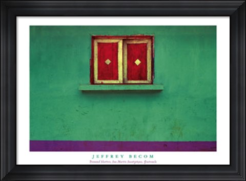 Framed Diamond Shutters, San Martin Sacatepequez, Guatemala Print