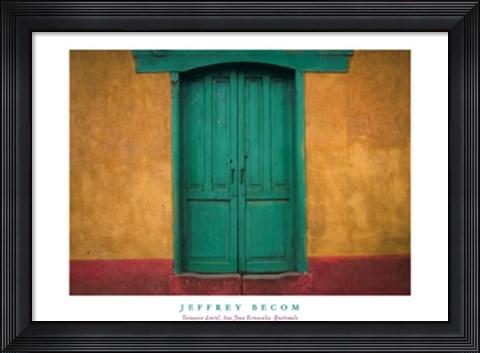 Framed Turquoise Lintel, San Juan Ostuncalco, Guatemala Print