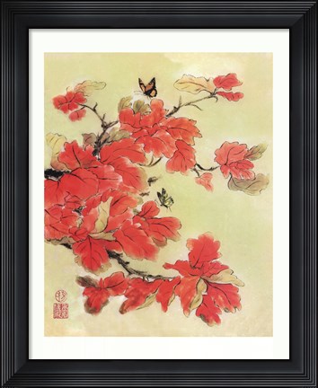 Framed Autumn Leaves I Print