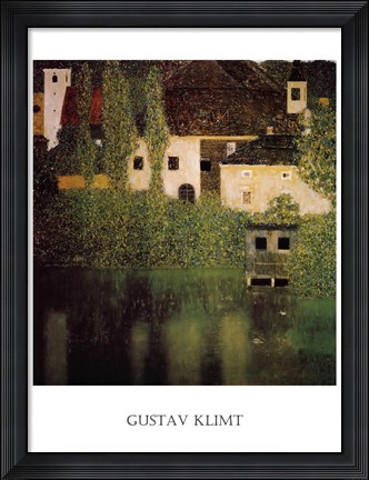 Framed Unterach Manor and Lock Chamber on the Attersee Lake, c.1908 Print