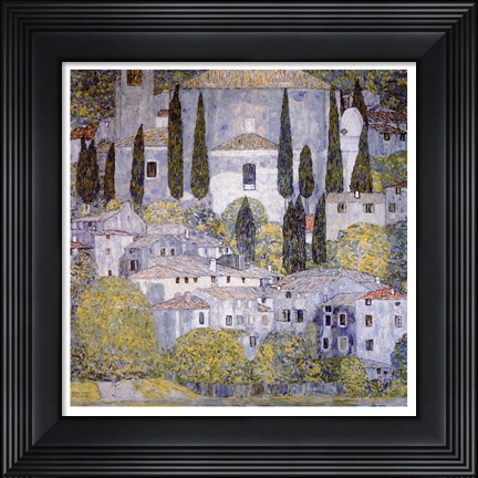 Framed Church at Cassone on garda Print