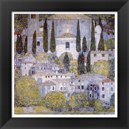 Framed Church at Cassone on garda Print