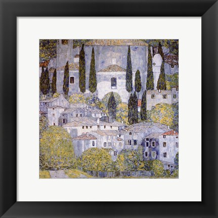 Framed Church at Cassone on garda Print