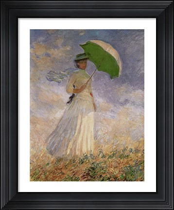 Framed Woman with Sunshade Print