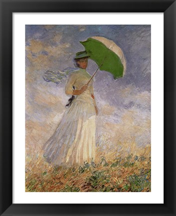 Framed Woman with Sunshade Print