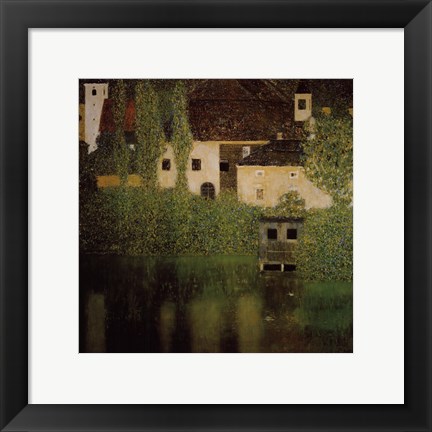 Framed Unterach Manor and Lock Chamber on the Attersee Lake, c.1908 Print