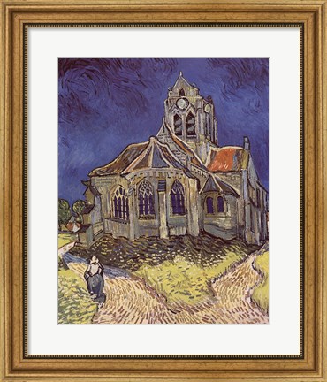 Framed Church at Auvers, c.1890 Print