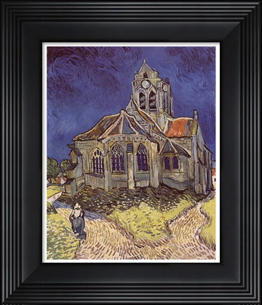Framed Church at Auvers, c.1890 Print