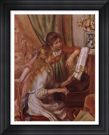 Framed Two Young Girls at the Piano Print