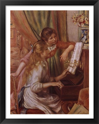 Framed Two Young Girls at the Piano Print