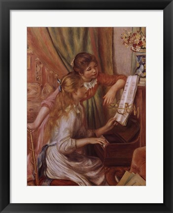 Framed Two Young Girls at the Piano Print