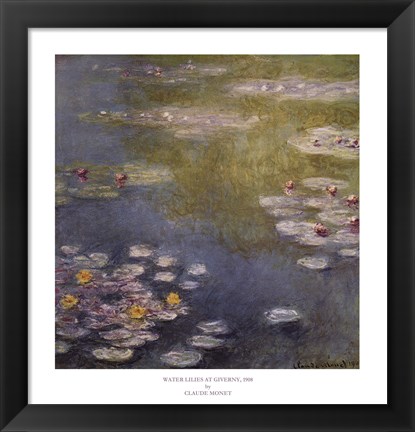 Framed Waterlilies at Giverny Print