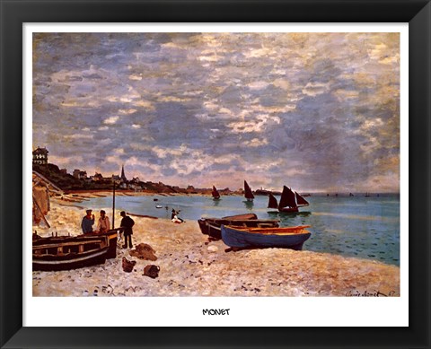 Framed Beach at Sainte-Adresse Print