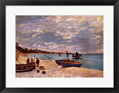 Framed Beach at Sainte-Adresse Print