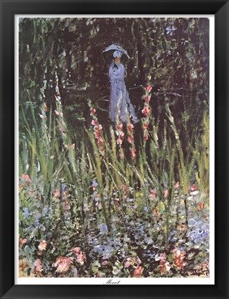 Framed Madame Monet in Her Garden at Giverny Print