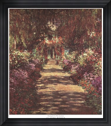 Framed Pathway in Monet&#39;s Garden at Giverny, c.1902 Print