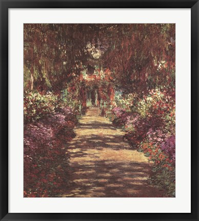 Framed Pathway in Monet&#39;s Garden at Giverny, c.1902 Print