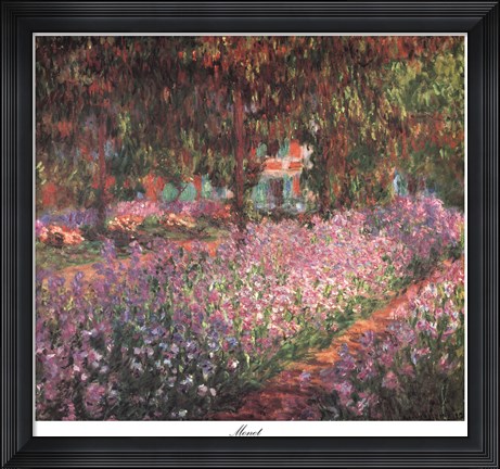 Framed Artist&#39;s Garden at Giverny, c.1900 (detail) Print