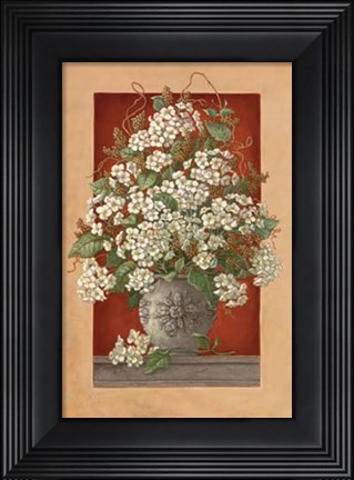 Framed Hydrangeas En Rouge Print