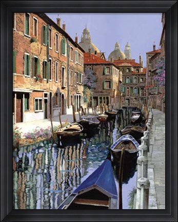 Framed La Barche Sul Canale Print
