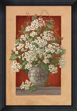 Framed Hydrangeas En Rouge Print