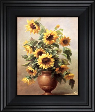 Framed Sunflowers In Bronze II Print