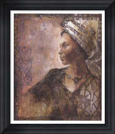 Framed Raffia Robed Lady I Print