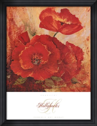 Framed Hollyhocks Print