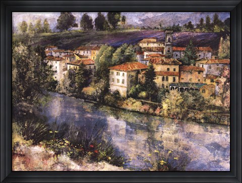 Framed Village on the Arno Print
