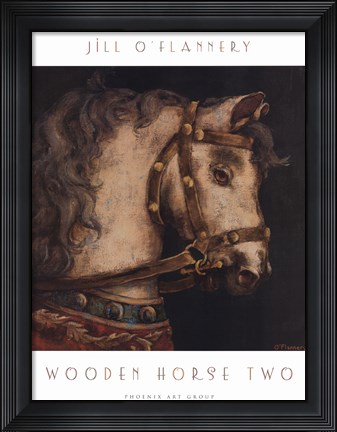 Framed Wooden Horse Two Print