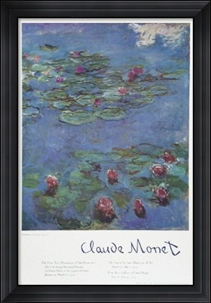 Framed Waterlilies Print