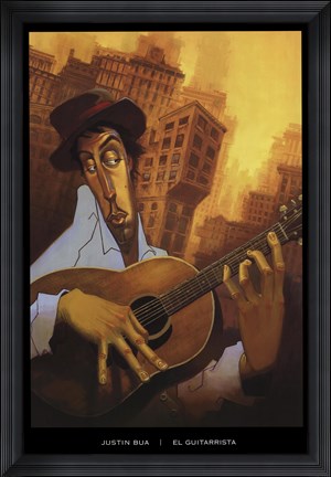 Framed El Guitarrista Print