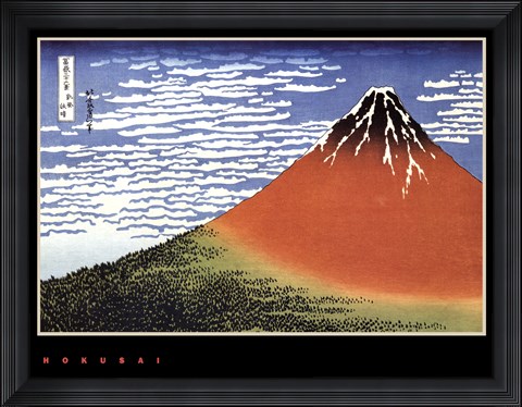 Framed Red Fuji/Fine Wind, Clear Morning Print