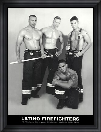 Framed Latino Firefighters Print