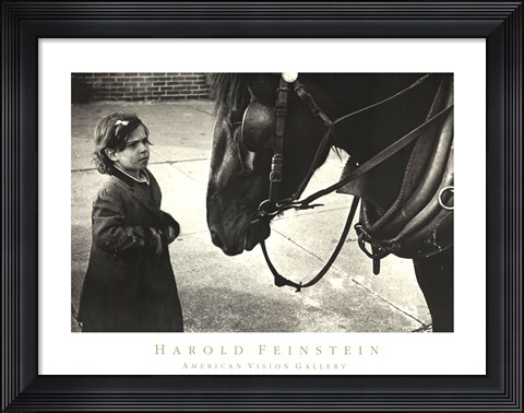 Framed Girl with Horse Print