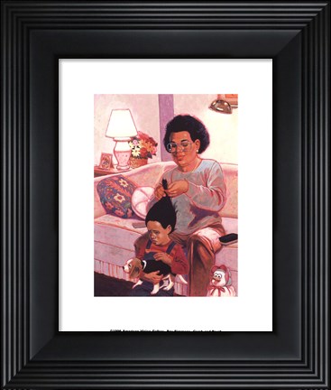 Framed Comb and Brush Print