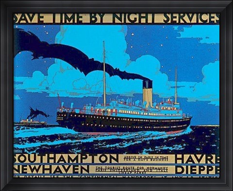 Framed Save Time by Night (litho) Print