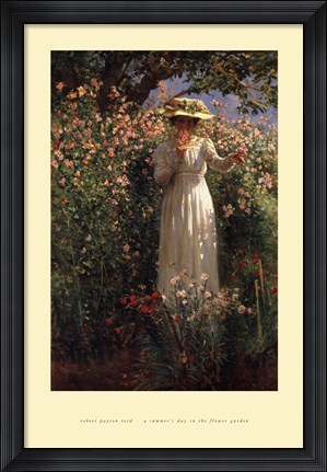 Framed Summer&#39;s Day in the Flower Garden Print