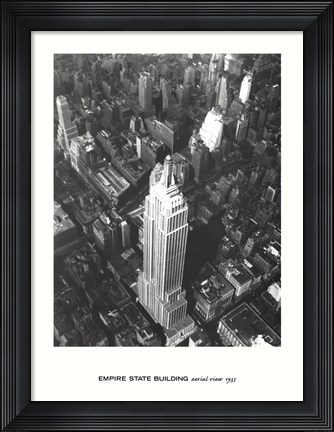 Framed Empire State Building, Aerial View, 1935 Print