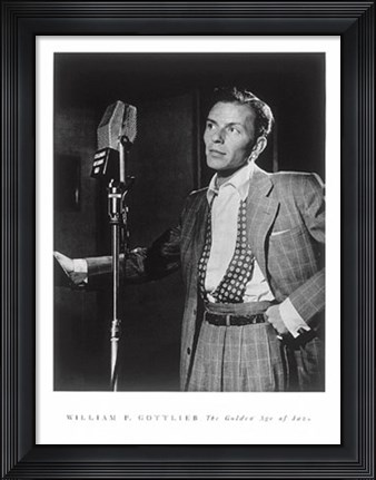 Framed Frank Sinatra (with microphone) Print