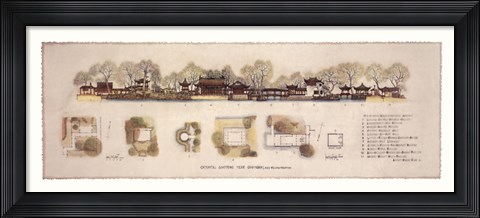 Framed Oriental Gardens Print