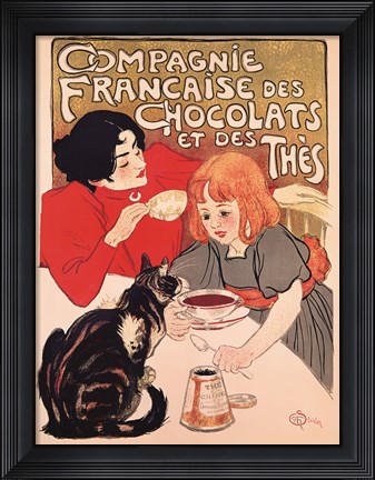 Framed Chocolats et des Thes Print