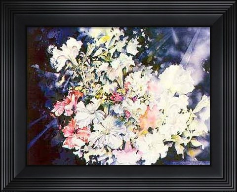 Framed Morning Glories Print