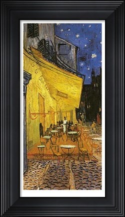 Framed Cafe Terrace on the Place du Forum, Arles, at Night, c.1888 Print
